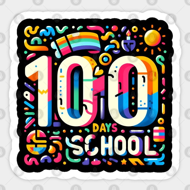 Happy 100 Days Of School Sticker by T-shirt US